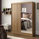 Ver imagem 1 de Guarda-roupa Solteiro Madesa Luke 2 Portas de Correr com Espelho - Rustic