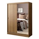 Ver imagem 3 de Guarda-roupa Solteiro Madesa Luke 2 Portas de Correr com Espelho - Rustic