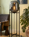 Ver imagem 1 de Luminária de Chão Piso 140cm Globo Vidro Fumê Cinza Espelhada Coluna Pedestal Lv-ash-4 Gimpo