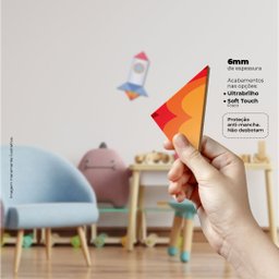 Foguetinho - Quadro ou placa decorativa com 6 peças - 6mm - Placa decorativa - Soft Touch (Fosco) - 3