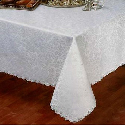 Toalha de Mesa Quadrada 220x220cm Outono - Rafimex Branco