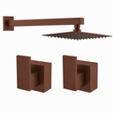 Ver imagem 1 de Kit Ducha Quadrada 20x20 Slim + 2 Acabamentos para Registro Base Deca Alavanca de 1/2 ou 3/4 Corten