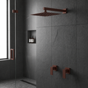 Ver imagem 2 de Kit Ducha Quadrada 20x20 Slim + 2 Acabamentos para Registro Base Deca Alavanca de 1/2 ou 3/4 Corten
