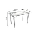 Ver imagem 3 de Kit Mesa Elba C- Tampo de Vidro 120cm + 6 Cadeiras Holanda Cromado Marrom
