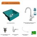 Ver imagem 3 de Kit Cuba XQ355 Torneira 1198 Metal e Válvula Click 1 Polegada G Sifão PVC Flexível Compace
