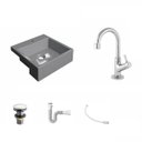 Ver imagem 2 de Kit Cuba XQ355 Torneira 1198 Metal e Válvula Click 1 Polegada G Sifão PVC Flexível Compace