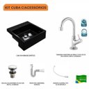 Ver imagem 3 de Kit Cuba XQ355 Torneira 1198 Metal e Válvula Click 1 Polegada G Sifão PVC Flexível Compace