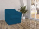 Ver imagem 3 de Poltrona Decorativa Biane Couro Azul Marinho Pés Cromado Ms Decor