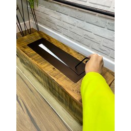 Lareira Ecológica Rústica Exclusiva 70cm Queimador Álcool C/ Rodinhas - 2