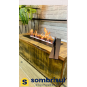 Ver imagem 1 de Lareira Ecológica Rústica Exclusiva 70cm Queimador Álcool C/ Rodinhas