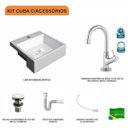 Ver imagem 3 de Kit Cuba XQ355 Torneira 1198 Metal e Válvula Click 1 Polegada G Sifão PVC Flexível Compace