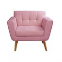 Ver imagem 4 de Kit 2 Poltronas Bruna Suede Pés Palito Espuma D26 Rosa 280 Bella Decor