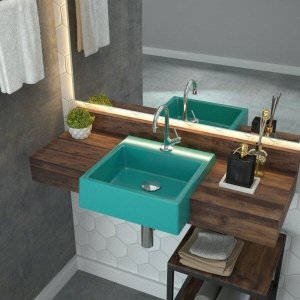 Kit Cuba XQ355 Torneira 1198 Metal e Válvula Click 1 Polegada G Sifão Cromado Flexível Compace