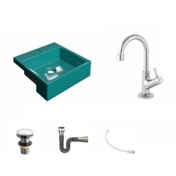 Kit Cuba XQ355 Torneira 1198 Metal e Válvula Click 1 Polegada G Sifão Cromado Flexível Compace - 2