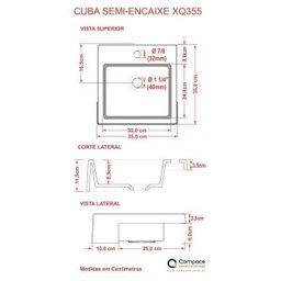 Kit Cuba XQ355 Torneira 1198 Metal e Válvula Click 1 Polegada G Sifão Cromado Flexível Compace - 8