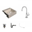 Ver imagem 2 de Kit Cuba XQ355 Torneira 1198 Metal e Válvula Click 1 Polegada G Sifão Cromado Flexível Compace