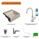 Ver imagem 3 de Kit Cuba XQ355 Torneira 1198 Metal e Válvula Click 1 Polegada G Sifão Cromado Flexível Compace