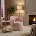 Ver imagem 1 de Poltrona Decorativa Sala Estar Orgânica Beatriz Boucle Rosê - Montanaris Decor