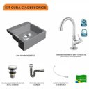 Ver imagem 3 de Kit Cuba XQ355 Torneira 1198 Metal e Válvula Click 1 Polegada G Sifão Cromado Flexível Compace