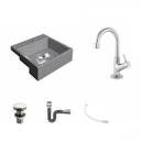 Ver imagem 2 de Kit Cuba XQ355 Torneira 1198 Metal e Válvula Click 1 Polegada G Sifão Cromado Flexível Compace