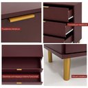 Ver imagem 6 de Cômoda Dm-243 6 Gavetas MDF-MDP Puxador Metálico Vinho Ditália Móveis