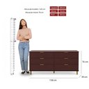 Ver imagem 4 de Cômoda Dm-243 6 Gavetas MDF-MDP Puxador Metálico Vinho Ditália Móveis