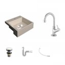 Ver imagem 2 de Kit Cuba XQ355 com Torneira 1198 Metal e Válvula Click 1 1/2 com Sifão PVC e Flexível Compace