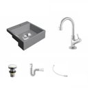 Ver imagem 2 de Kit Cuba XQ355 com Torneira 1198 Metal e Válvula Click 1 1/2 com Sifão PVC e Flexível Compace