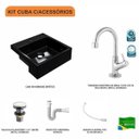 Ver imagem 3 de Kit Cuba XQ355 com Torneira 1198 Metal e Válvula Click 1 1/2 com Sifão PVC e Flexível Compace