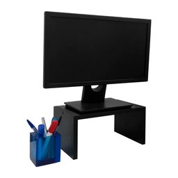 Base para Monitor Suporte de Mesa Madeira Preto - 1