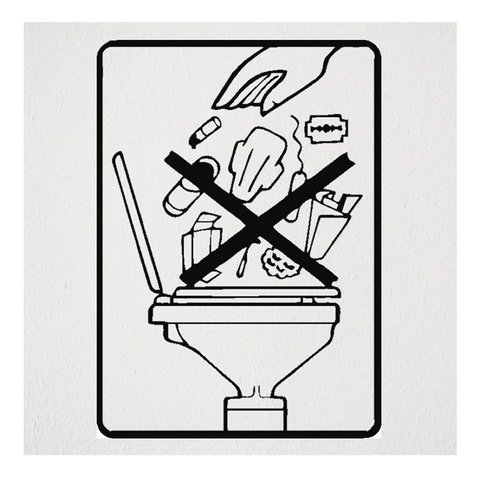 Adesivo Banheiro Aviso Vaso Sanitário Menina Feminino:preto