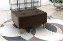 Ver imagem 3 de Kit 2 Puff Decorativo Piva Suede Marrom