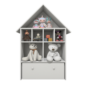 Casinha Organizadora de Brinquedos Infantil 100% Mdf Plancasa Branco Tx