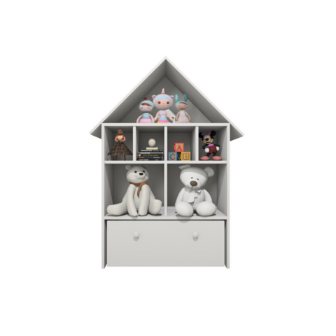 Casinha Organizadora de Brinquedos Infantil 100% Mdf Plancasa Branco Tx
