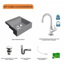 Ver imagem 3 de Kit Cuba XQ355 com Torneira 1198 Metal e Válvula Click 1 1/2 com Sifão Cromado e Flexível Compace