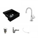 Ver imagem 2 de Kit Cuba XQ355 com Torneira 1198 Metal e Válvula Click 1 1/2 com Sifão Cromado e Flexível Compace