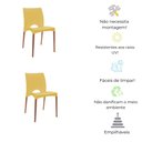 Ver imagem 2 de Cadeira Sala Jantar Cannes Amarela Pés de Madeira Kit 2 Unid
