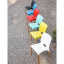 Ver imagem 3 de Cadeira Sala Jantar Cannes Amarela Pés de Madeira Kit 2 Unid