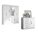 Ver imagem 4 de Guarda Roupa para Quarto de Casal com 8 Portas Nápole e Cômoda 5 Gavetas Milão Aramóveis