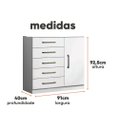 Ver imagem 6 de Guarda Roupa para Quarto de Casal com 8 Portas Nápole e Cômoda 5 Gavetas Milão Aramóveis