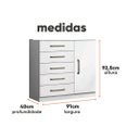 Ver imagem 6 de Guarda Roupa para Quarto de Casal com 8 Portas Nápole e Cômoda 5 Gavetas Milão Aramóveis