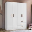 Ver imagem 2 de Guarda Roupa Infantil 176cm com 4 Portas Nelly Branco Z49 - Mpozenato