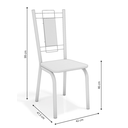 Ver imagem 3 de Conjunto Sala de Jantar Mesa com 4 Cadeiras Estofadas Cromado 051 Kappesberg Crome Cromado/marrom