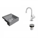 Ver imagem 2 de Kit Cuba XQ355 Torneira 1198 Metal e Válvula Click 1 Polegada B Compace