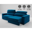 Ver imagem 2 de Sofá com Molas Ensacadas Retrátil e Reclinável Strike 2,80m Veludocristal com Carregador Usb -