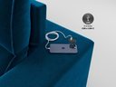 Ver imagem 4 de Sofá com Molas Ensacadas Retrátil e Reclinável Strike 2,80m Veludocristal com Carregador Usb -