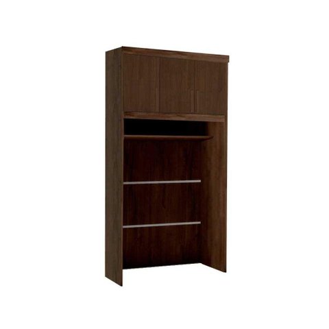 Modulado de Quarto Armário Ponte Aéreo Solteiro Criative C/ 3 Portas Avelã - Bianchi