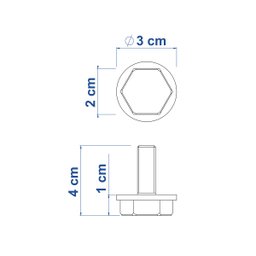 Parafuso Cortador de Grama Tramontina Sextavado M10x26mm - 3