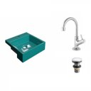 Ver imagem 2 de Kit Cuba XQ355 Torneira 1198 Metal e Válvula Click 1 1/2 Polegada Compace