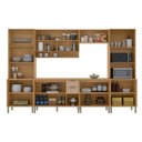 Ver imagem 4 de Cozinha Compacta Modulada 6 Peças 340cm 15 Portas e 2 Gavetas Colors Marrom Freijó/Pinole